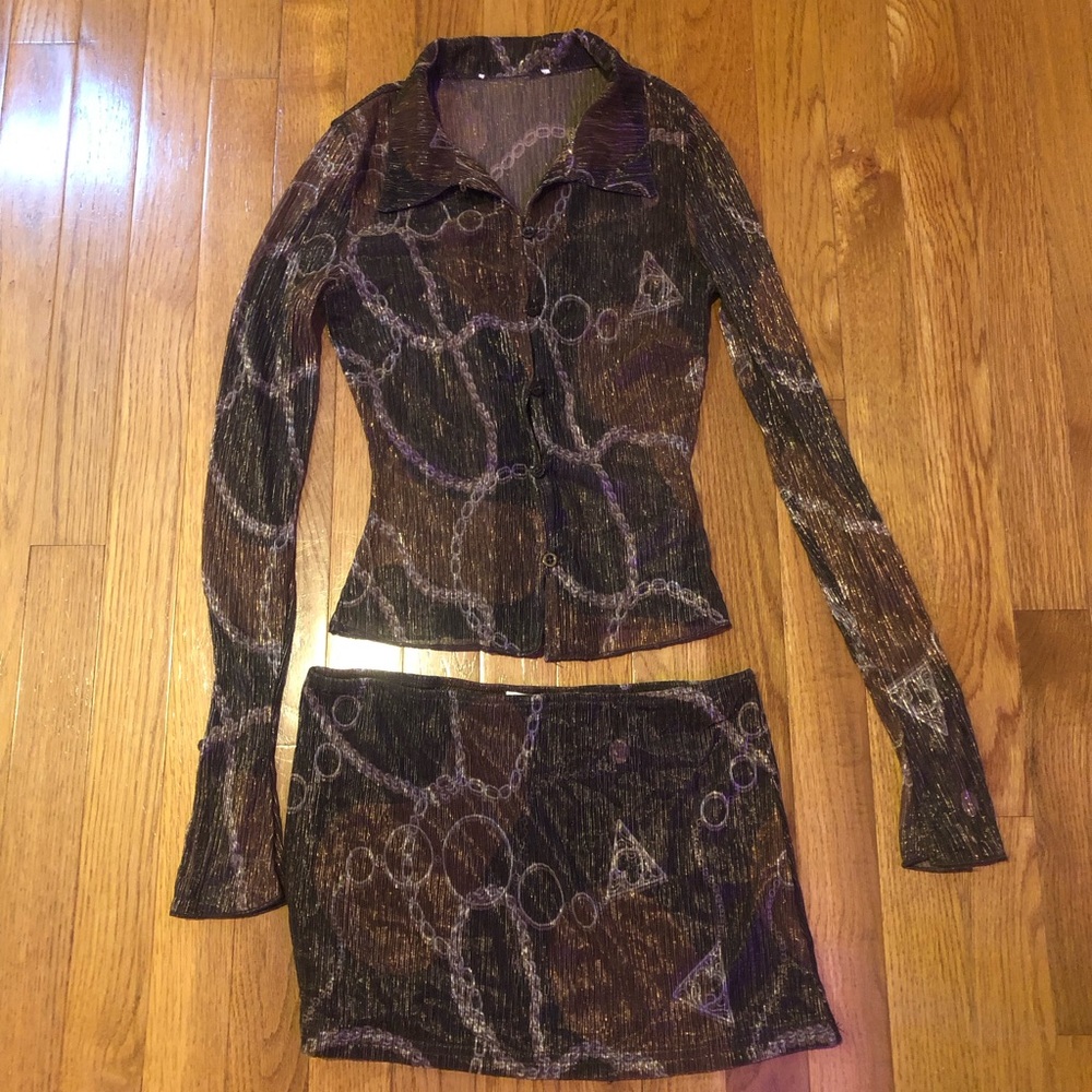 Sheer Brown and Black Women's Set